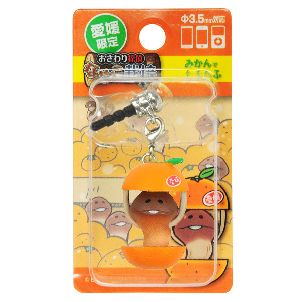 愛媛限定 みかん なめこ ストラップ/ねつけ/スマートチャーム