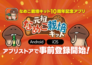 【元祖なめこ栽培キット】PV公開&アプリストアでの事前登録開始 イメージ