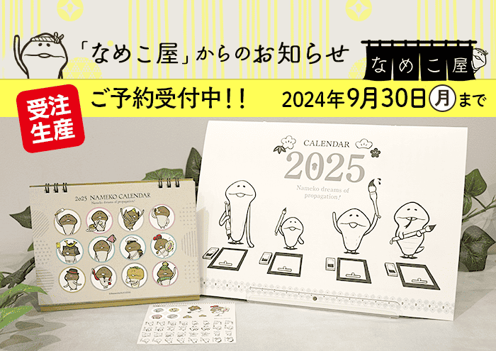 【なめこ屋】2025 なめこのカレンダー ご予約受付開始！ イメージ