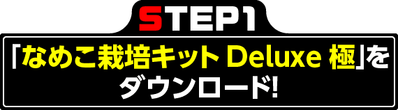 STEP1 「なめこ栽培キット Deluxe 極」をダウンロード！