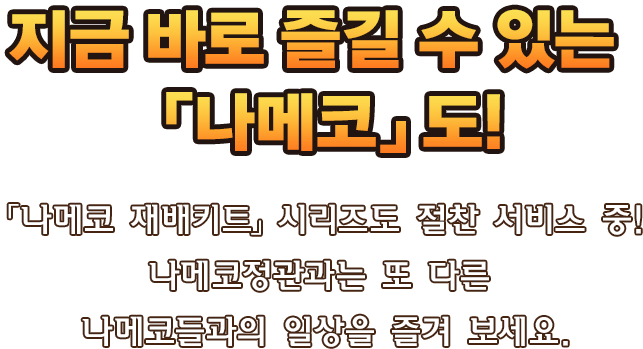 지금 바로 즐길 수 있는 나메코 게임